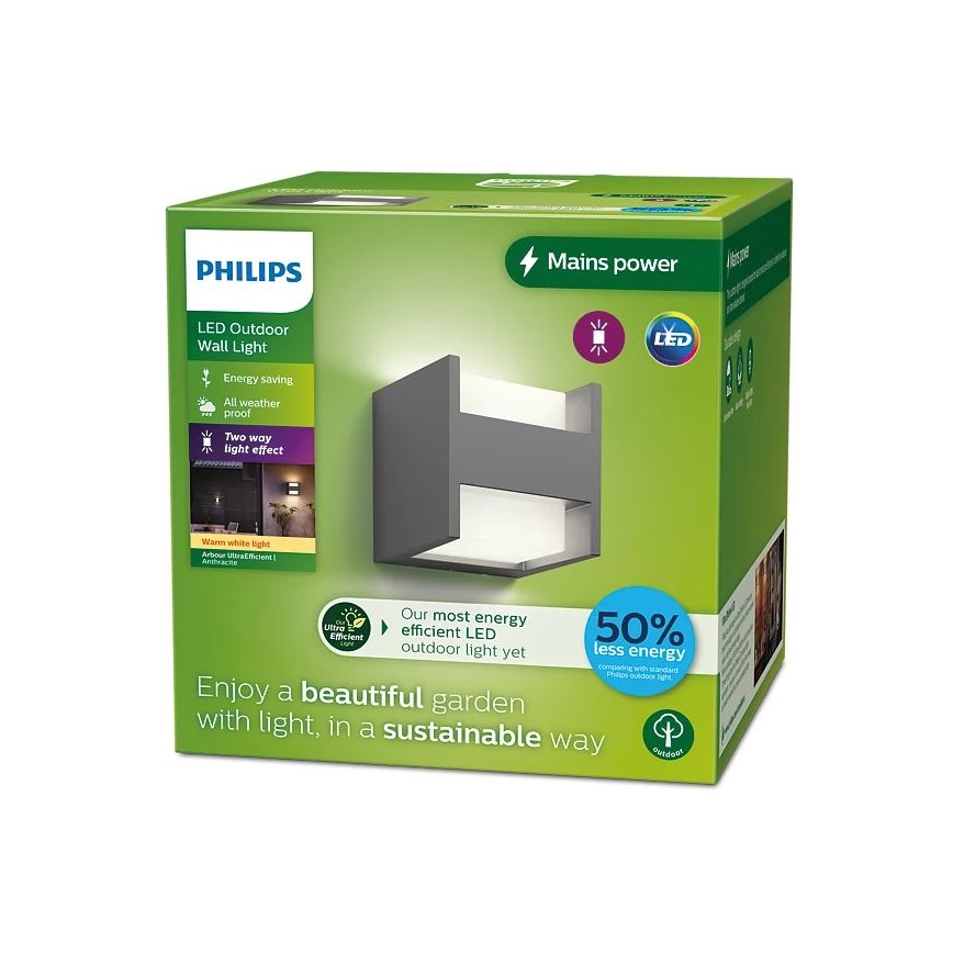 Philips - LED Екстериорен аплик ARBOUR LED/3,8W/230V 2700K IP44