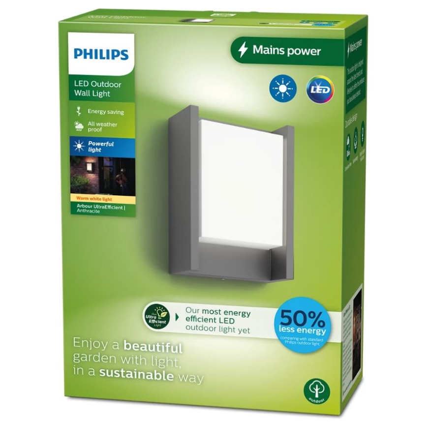 Philips - LED Екстериорен аплик ARBOUR LED/3,8W/230V 2700K IP44