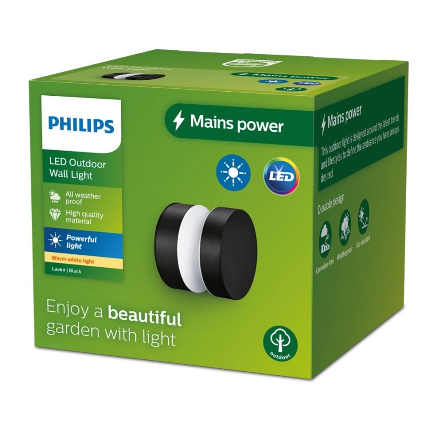 Philips - LED Екстериорен аплик LAVEN LED/6W/230V 2700K IP44