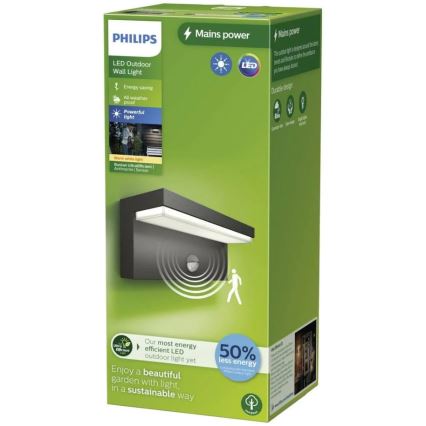 Philips - LED Екстериорен аплик със сензор BUSTAN LED/3,8W/230V 2700K IP44