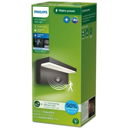 Philips - LED Екстериорен аплик със сензор BUSTAN LED/3,8W/230V 4000K IP44