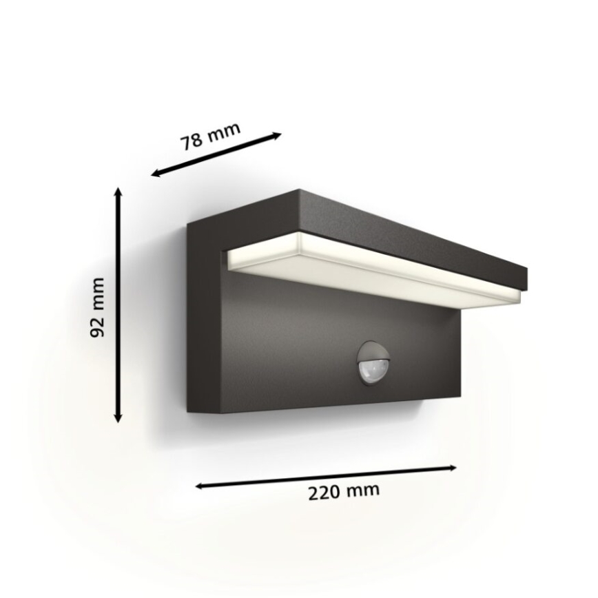 Philips - LED Екстериорен аплик със сензор BUSTAN LED/3,8W/230V 4000K IP44
