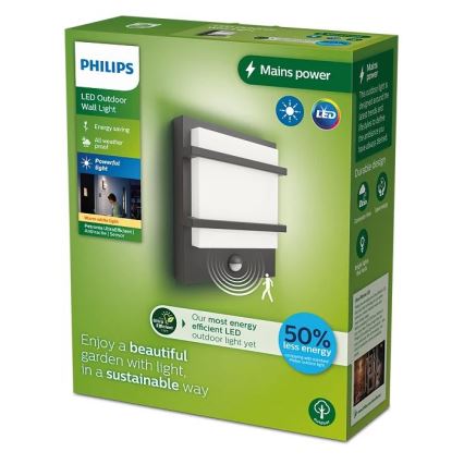 Philips - LED Екстериорен аплик със сензор PETRONIA LED/3,8W/230V IP44
