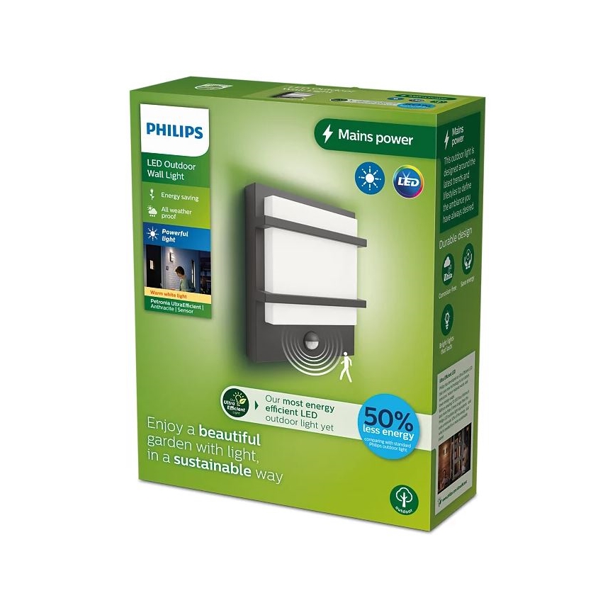 Philips - LED Екстериорен аплик със сензор PETRONIA LED/3,8W/230V IP44