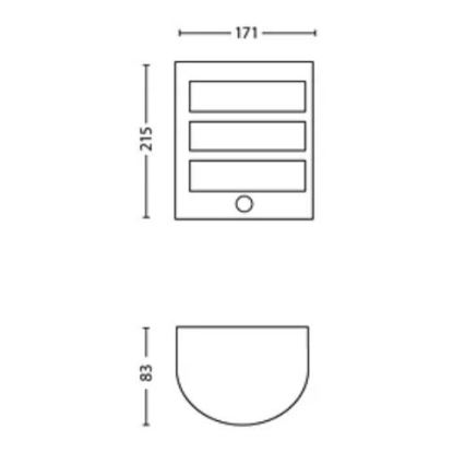 Philips - LED Екстериорен аплик със сензор PYTHON LED/3,8W/230V IP44