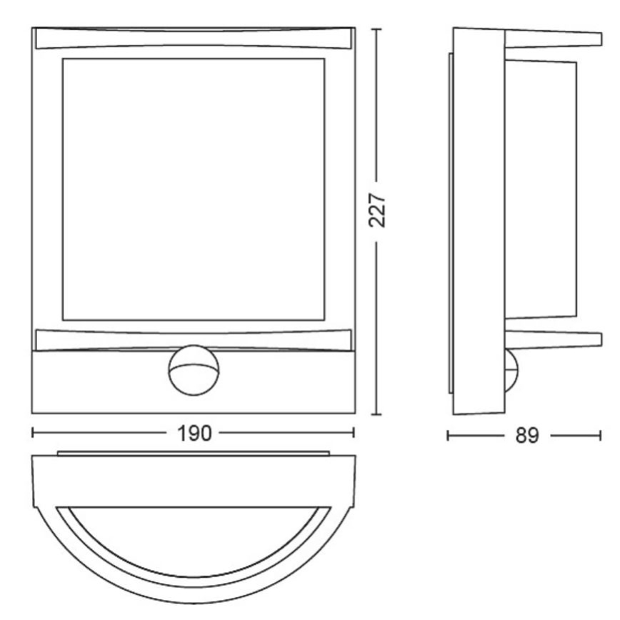 Philips - LED Екстериорен аплик със сензор SAMONDRA LED/3,8W/230V IP44