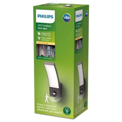 Philips-LED Екстериорен аплик със сензор LED/12W/230V 2700K IP44