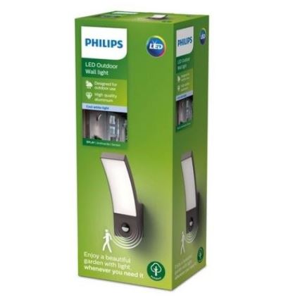 Philips-LED Екстериорен аплик със сензор LED/12W/230V 4000K IP44