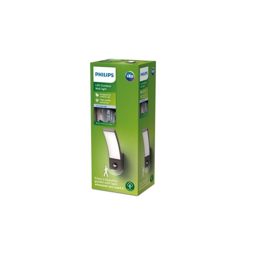 Philips-LED Екстериорен аплик със сензор LED/12W/230V 4000K IP44