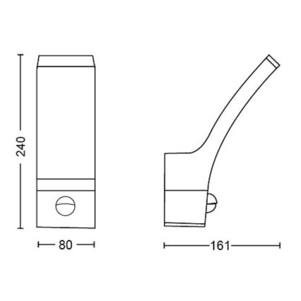 Philips - LED Екстериорен аплик със сензор SPLAY LED/3,8W/230V IP44