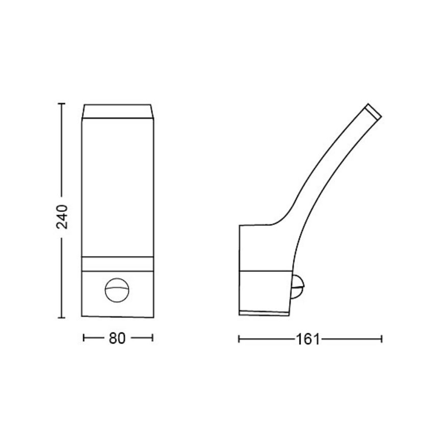 Philips - LED Екстериорен аплик със сензор SPLAY LED/3,8W/230V IP44