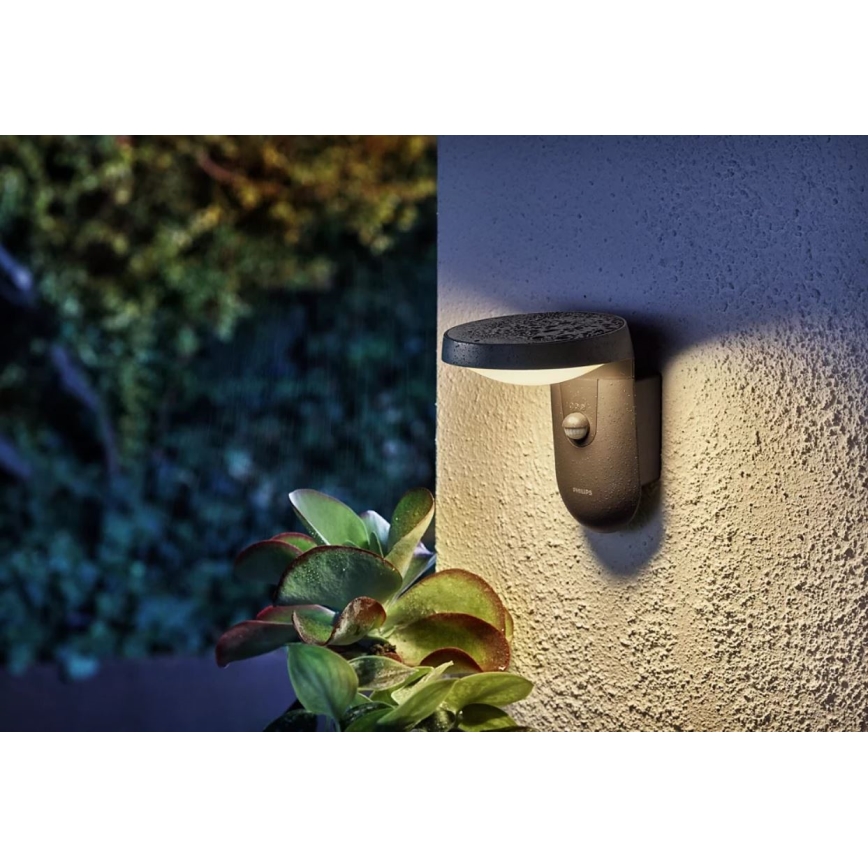 Philips - LED Екстериорен аплик със сензор LED/9W/230V 2700K IP44