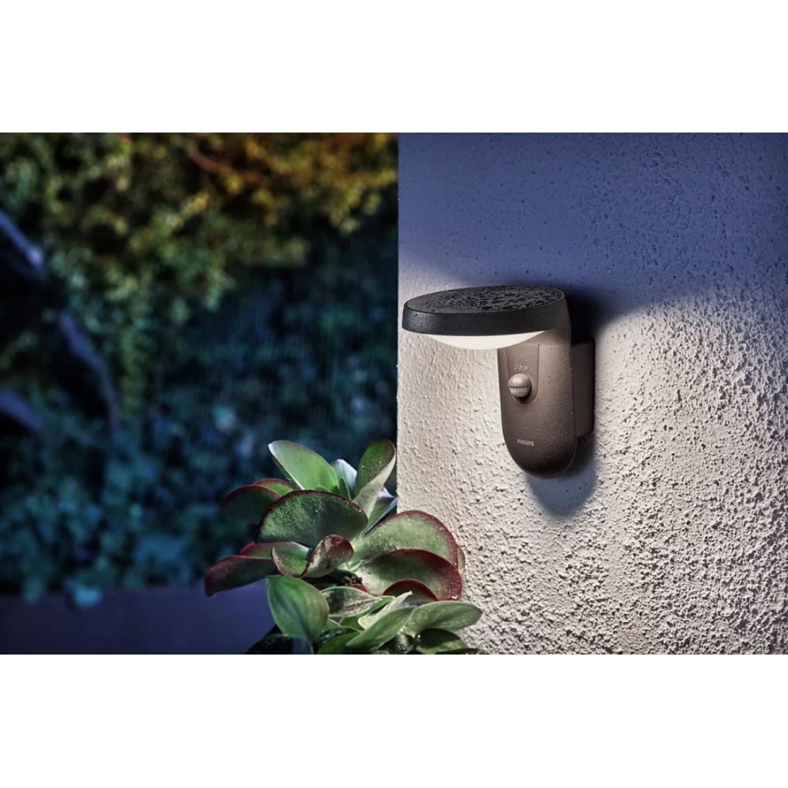 Philips - LED Екстериорен аплик със сензор LED/9W/230V 4000K IP44