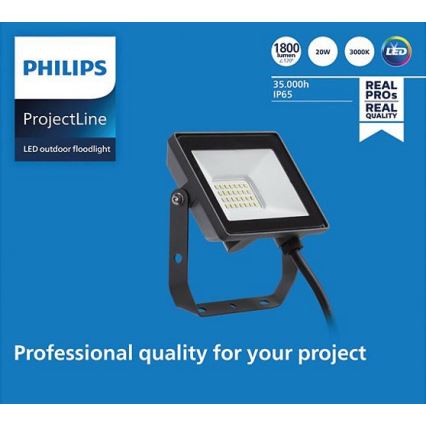 Philips - LED Екстериорен прожектор PROJECTLINE LED/20W/230V IP65 3000K
