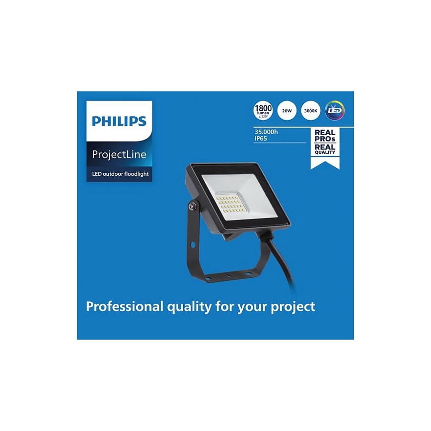 Philips - LED Екстериорен прожектор PROJECTLINE LED/20W/230V IP65 3000K