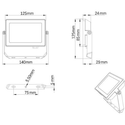 Philips - LED Екстериорен прожектор PROJECTLINE LED/20W/230V IP65 3000K