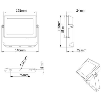 Philips - LED Екстериорен прожектор PROJECTLINE LED/20W/230V IP65 4000K
