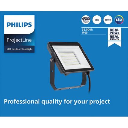Philips - LED Екстериорен прожектор PROJECTLINE LED/50W/230V IP65 3000K