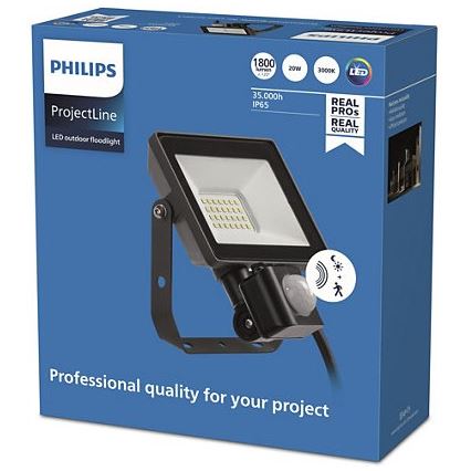 Philips - LED Екстериорен прожектор със сензор PROJECTLINE LED/20W/230V IP65 3000K