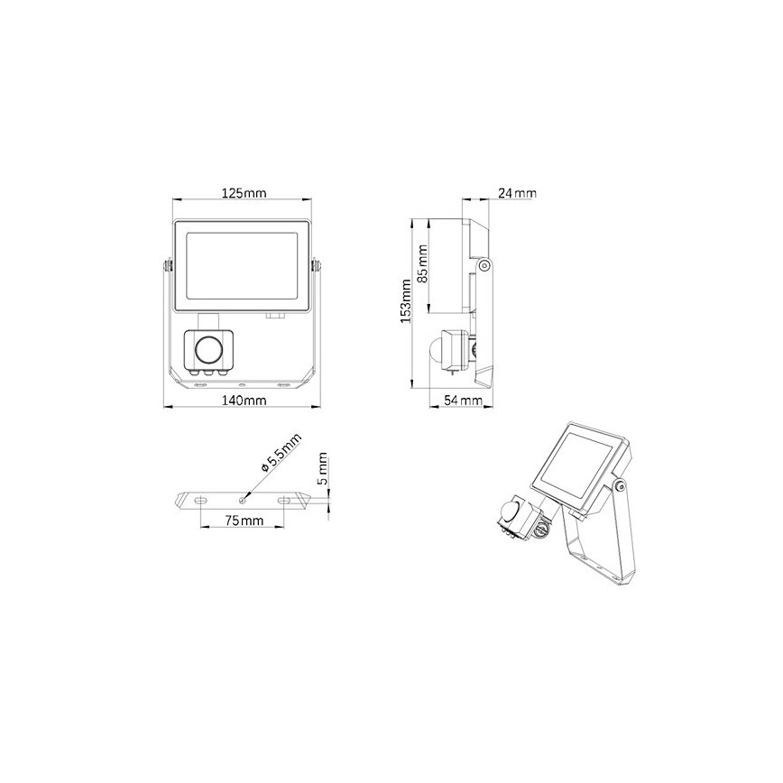 Philips - LED Екстериорен прожектор със сензор PROJECTLINE LED/20W/230V IP65 3000K