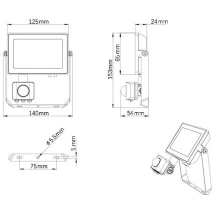 Philips - LED Екстериорен прожектор със сензор PROJECTLINE LED/20W/230V IP65 4000K