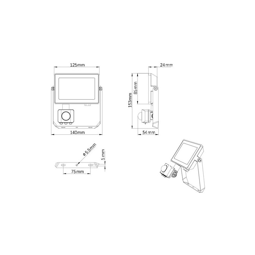 Philips - LED Екстериорен прожектор със сензор PROJECTLINE LED/20W/230V IP65 4000K
