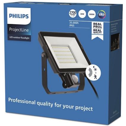 Philips - LED Екстериорен прожектор със сензор PROJECTLINE LED/30W/230V IP65 3000K