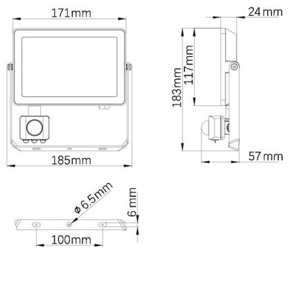 Philips - LED Екстериорен прожектор със сензор PROJECTLINE LED/30W/230V IP65 3000K