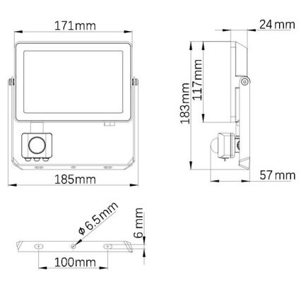 Philips - LED Екстериорен прожектор със сензор PROJECTLINE LED/30W/230V IP65 4000K