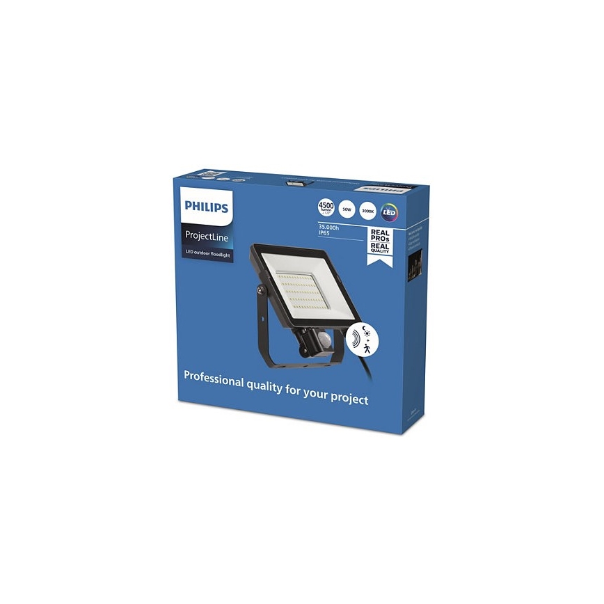 Philips - LED Екстериорен прожектор със сензор PROJECTLINE LED/50W/230V IP65 3000K