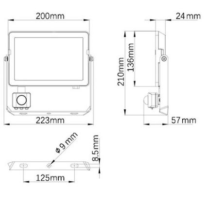 Philips - LED Екстериорен прожектор със сензор PROJECTLINE LED/50W/230V IP65 3000K