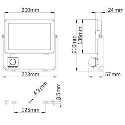 Philips - LED Екстериорен прожектор със сензор PROJECTLINE LED/50W/230V IP65 4000K