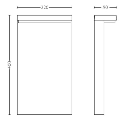 Philips - LED Екстериорна лампа BUSTAN LED/3,8W/230V 2700K 40 см IP44