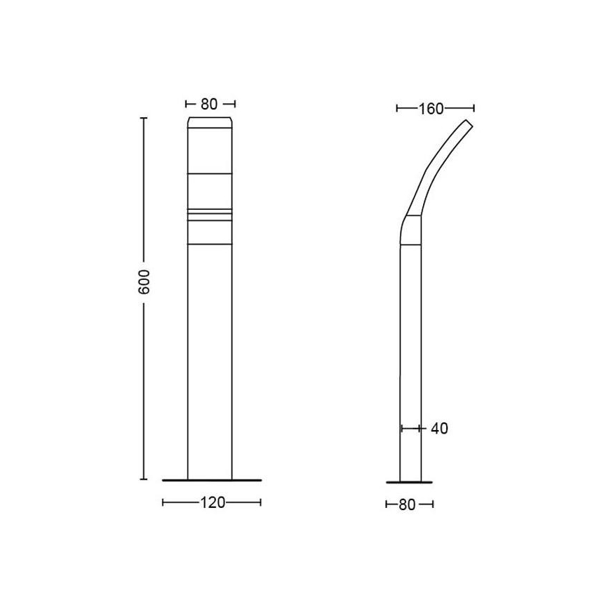 Philips - LED Екстериорна лампа LED/12W/230V 4000K 60 cм IP44