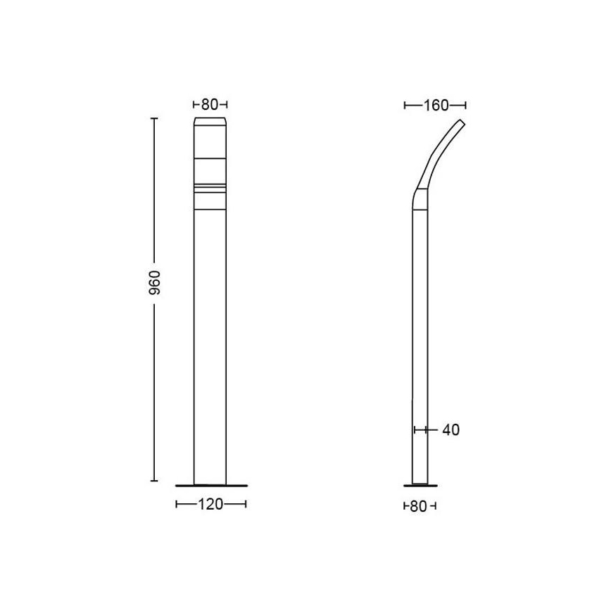 Philips - LED Екстериорна лампа LED/12W/230V 4000K 96 cм IP44