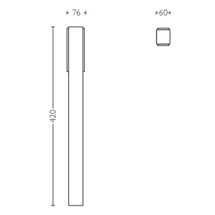 Philips - LED Екстериорна лампа STRATOSPHERE LED/3,8W/230V 42 см 2700K IP44