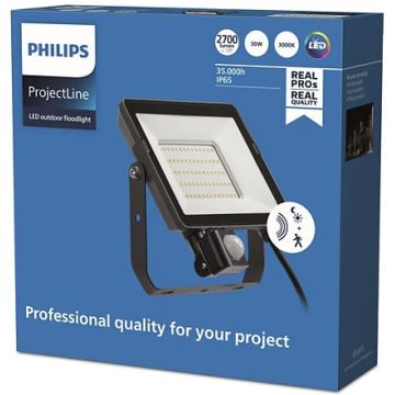 Philips - LED Екстериорен прожектор със сензор PROJECTLINE LED/30W/230V IP65 3000K