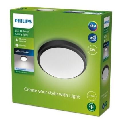 Philips - LED Лампа за баня LED/6W/230V 4000K IP54 черна
