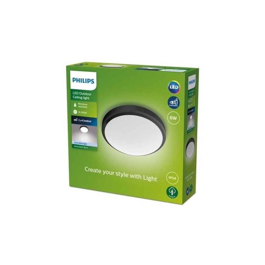 Philips - LED Лампа за баня LED/6W/230V 4000K IP54 черна