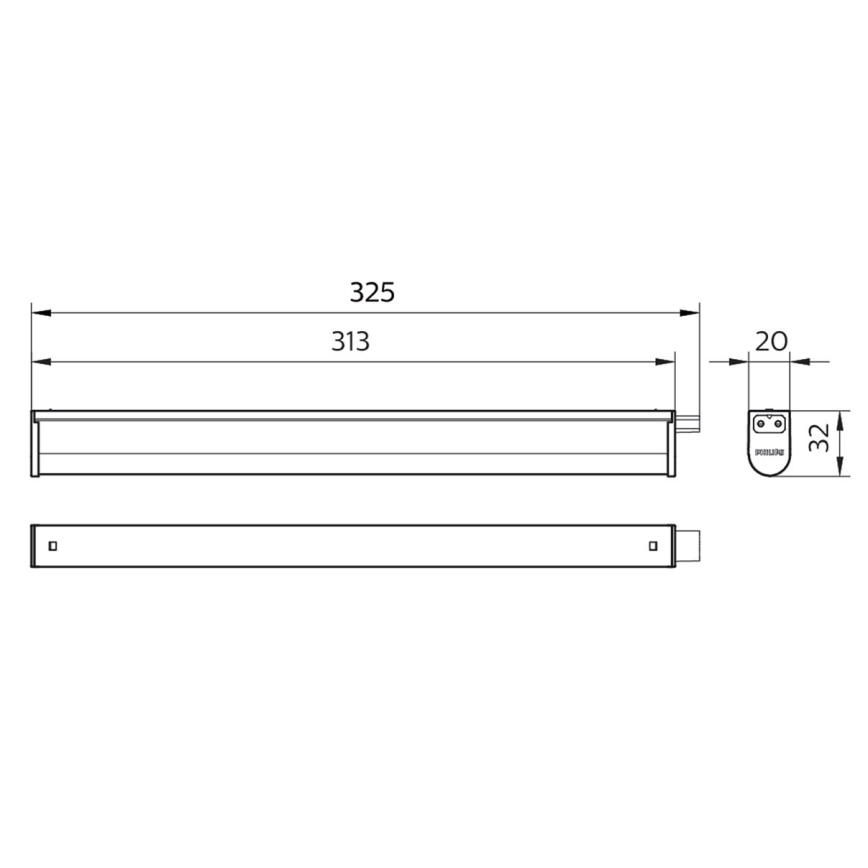 Philips - LED Лампа за под кухненски шкаф PROJECTLINE LED/3,4W/230V 3000/4000/6500K