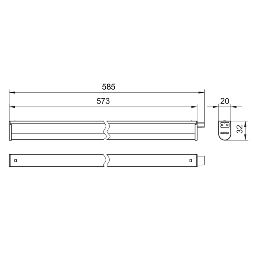 Philips - LED Лампа за под кухненски шкаф PROJECTLINE LED/6,5W/230V 3000/4000/6500K