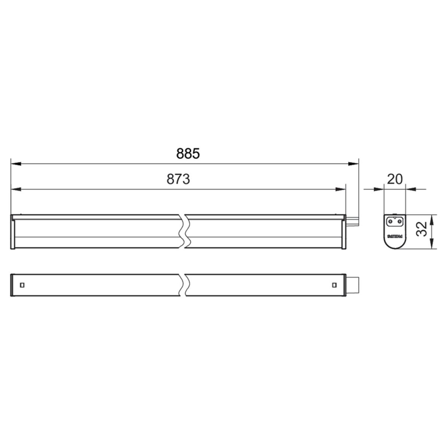 Philips - LED Лампа за под кухненски шкаф PROJECTLINE LED/9,6W/230V 3000/4000/6500K