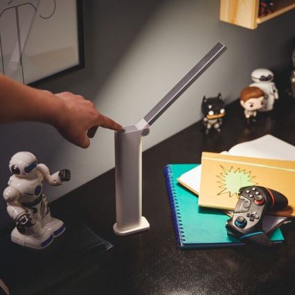 Philips - LED регулируема настолна лампа с докосване AMBER LED/5W/5V 1800 mAh бяла
