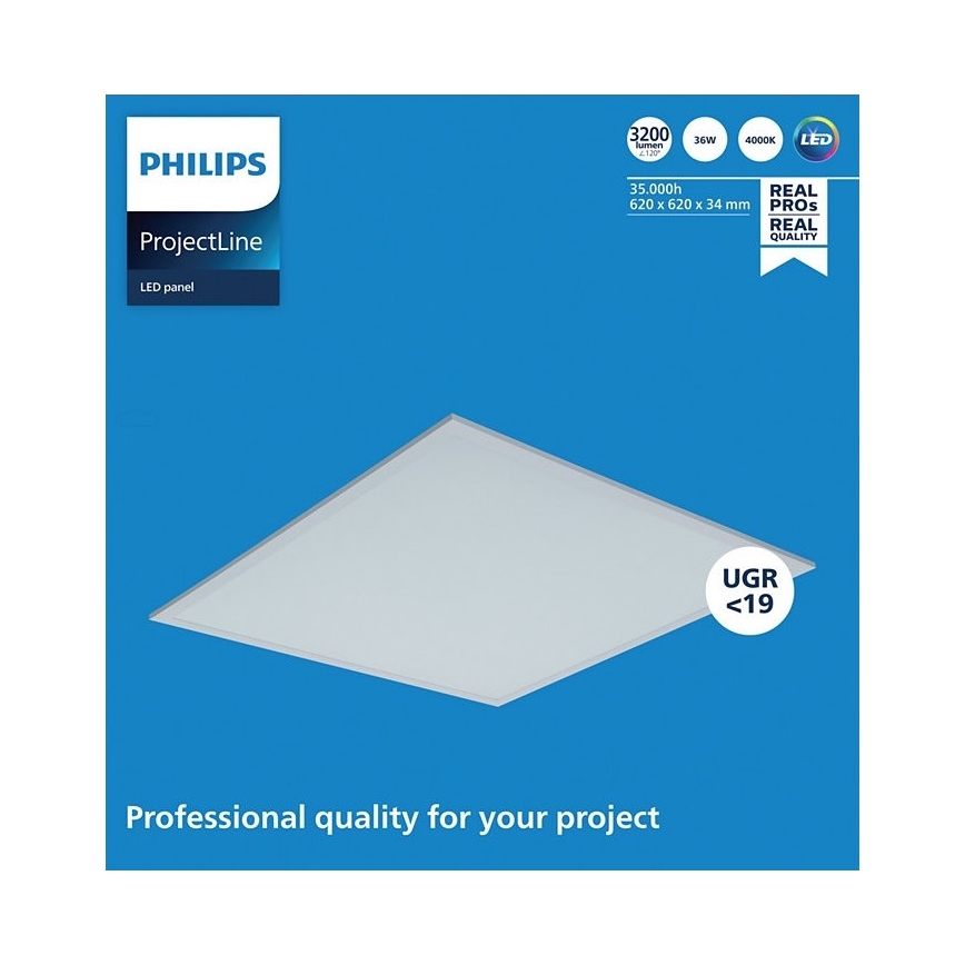 Philips - LED панел за окачен таван PROJECTLINE LED/36W/230V 62x62 см