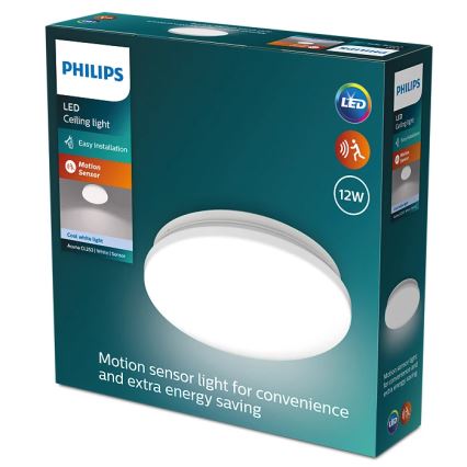 Philips - LED Плафон със сензор ACUNA LED/12W/230V 4000K