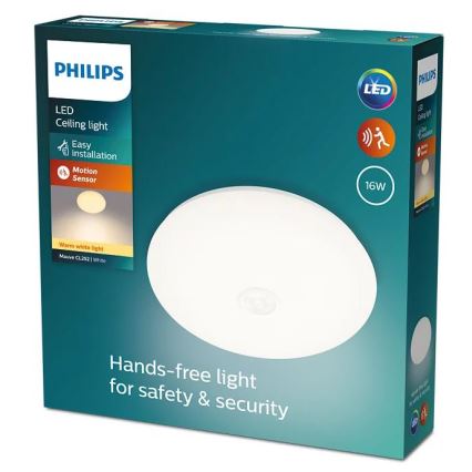 Philips - LED Плафон със сензор LED/16W/230V 2700K