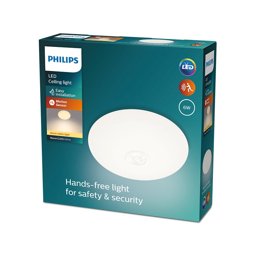 Philips - LED Плафон със сензор MAUVE LED/6W/230V
