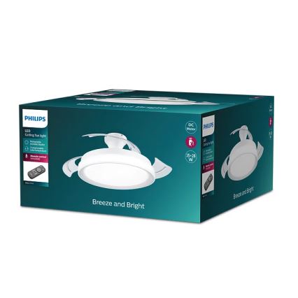 Philips - LED Плафониера с вентилатор BLISS LED/35W/230V 5500/4000/2700K бял + дистанционно управление