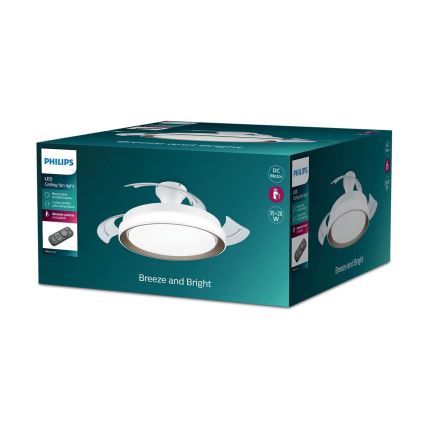 Philips-LED Плафониера с вентилатор LED/35W/230V 5500/4000/2700K + дистанционно управление златист
