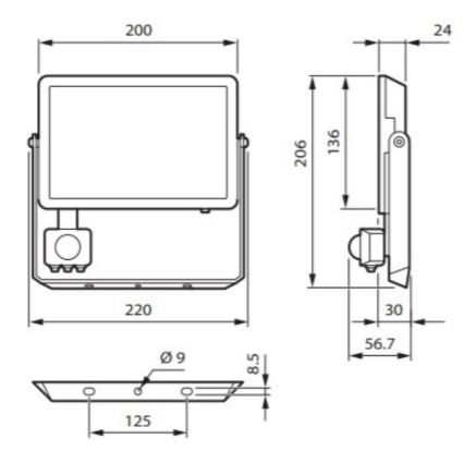 Philips - LED Прожектор със сензор DECOFLOOD LED/50W/230V IP65